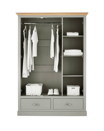 Julipa Ashford 3 Door 2 Drawer Wardrobe with Mirror