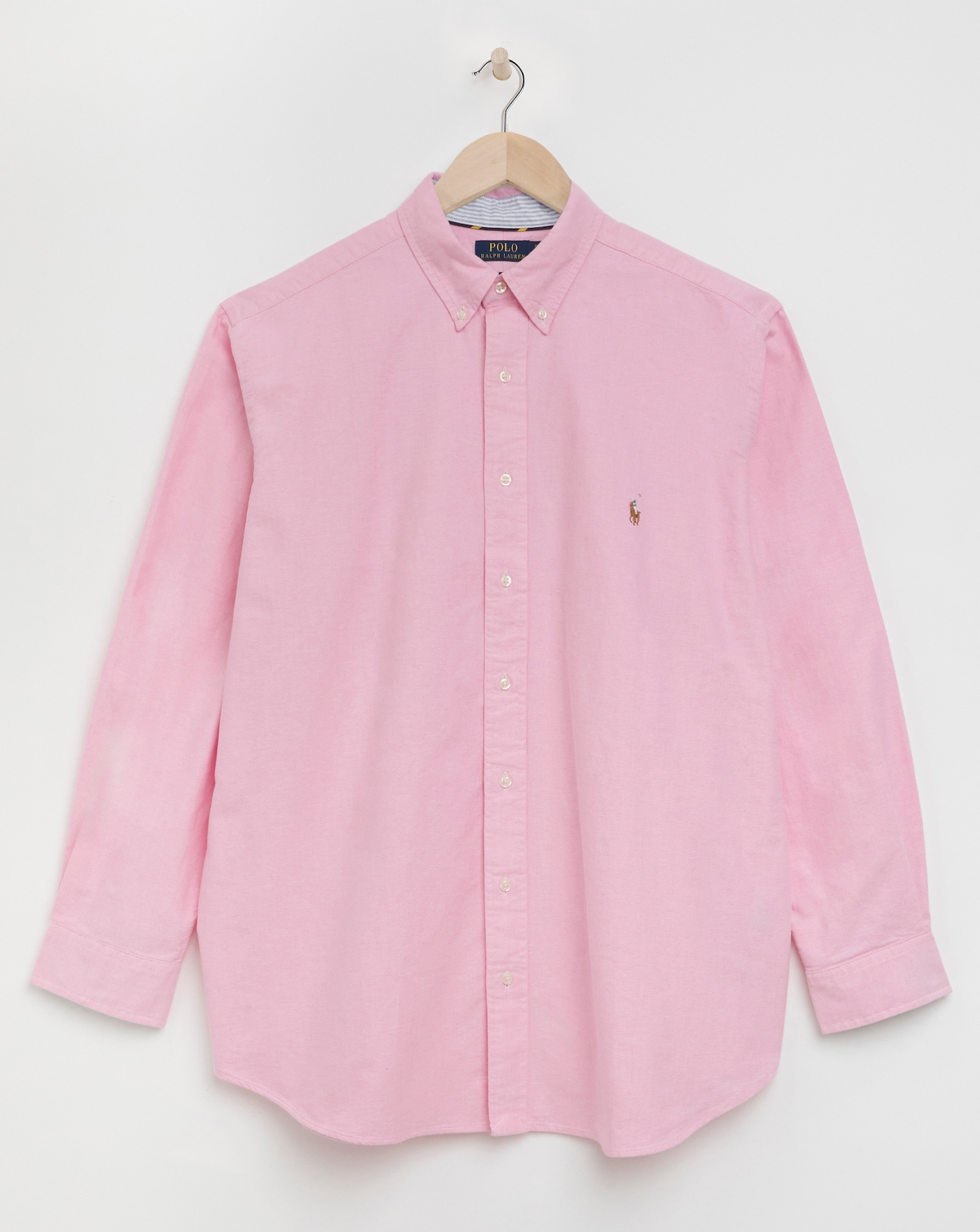 Pink polo oxford shirt outlet