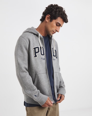 Polo Ralph Lauren Zip Through Logo Sweat - Dark Grey Marl
