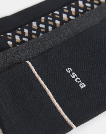 BOSS 4 Pack Monogram Sock - Black