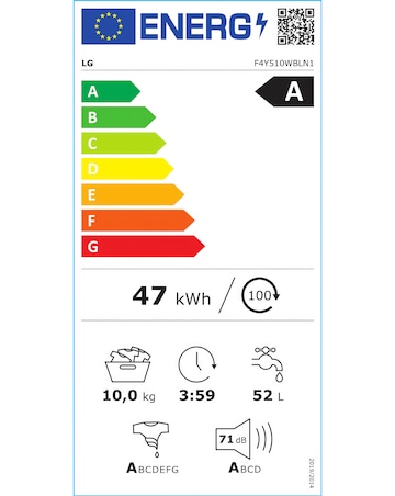 LG TurboWash with AI F4Y510WBLN1 10kg 1400rpm Washing Machine White + Install
