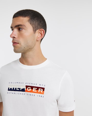 Tommy Hilfiger Short Sleeve Colour Block Graphic T-Shirt - White