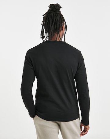 Calvin Klein Long SLeeve Black Horizontal Logo T-Shirt