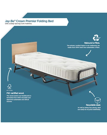 Jay-Be Crown Premier Folding Bed with Deep Sprung Mattress - Single