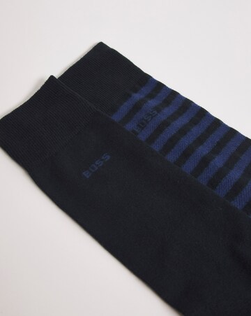 BOSS 2 Pack Navy Stripe Sock