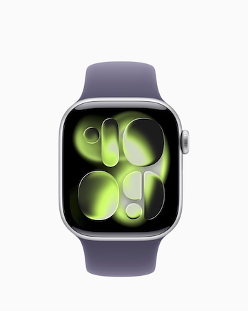 Apple Watch Series 11 GPS 46mm - Silver Aluminium/Purple Fog Sport Band - M/L