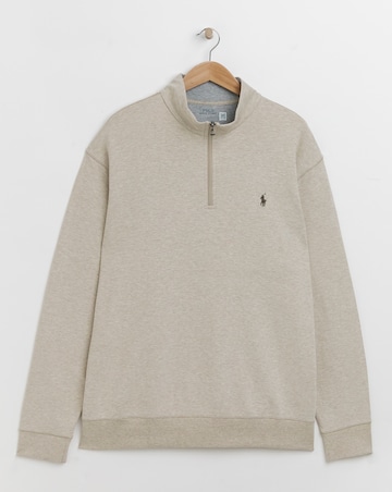 Polo Ralph Lauren 1/4 Zip Sweat Top - Beige