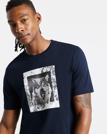 BOSS Short Sleeve Graphic Animal T-Shirt - Dark Blue