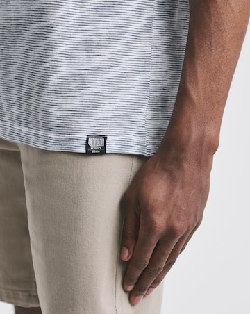 Union Textured Stripe T-Shirt- Indigo/ White