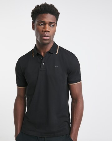 BOSS Short Sleeve Black Tipped Collar Polo