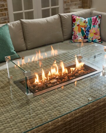 Valencia Lounge Dining Set With Firepit Table