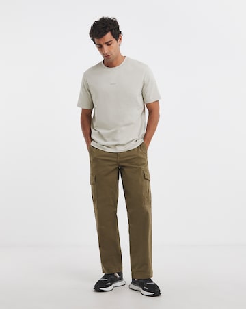 BOSS Short Sleeve Centre Logo T-Shirt - Beige