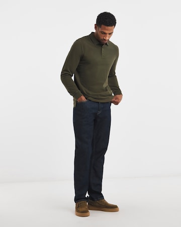 Pure Cotton Long Sleeve Pique Polo Long