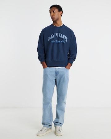 Calvin Klein Jeans Premium Terry Varsity Sweatshirt - Dark Denim