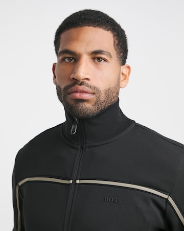 BOSS Black Stripe Full Zip Sweat Top