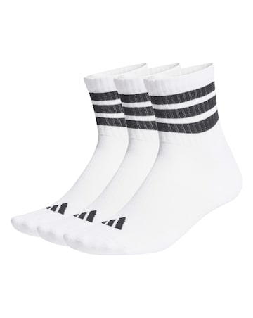adidas 3 Stripe Essentials 3 Pack Mid Socks