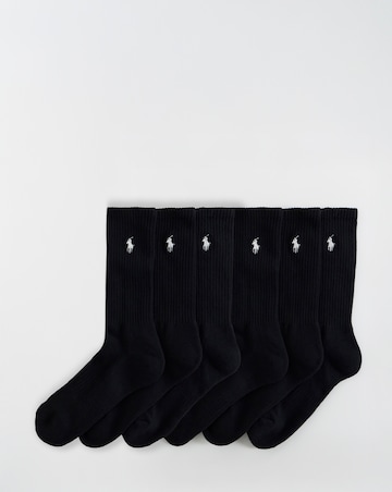 Polo Ralph Lauren Classic 6 Pack Sport Sock - Black