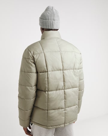 Neutral Square Quilt Puffer Jacket