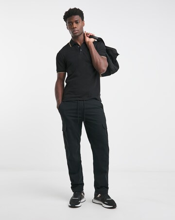BOSS Short Sleeve Black Tipped Collar Polo