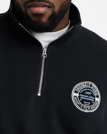 Jack & Jones York 1/4 Zip Sweatshirt - Black