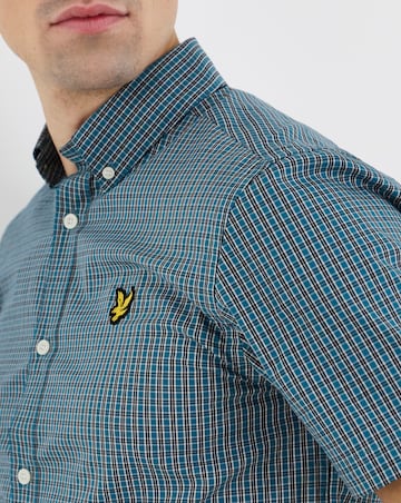 Lyle & Scott Fine Check Shirt - Denim blue