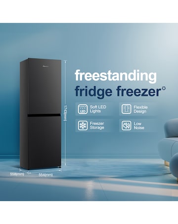 Fridgemaster MC55240EB 174cm 50/50 Fridge Freezer Black