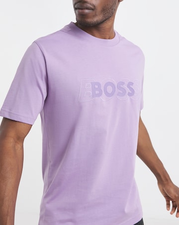 BOSS Short Sleeve Drop Needle Logo T-Shirt - Purple