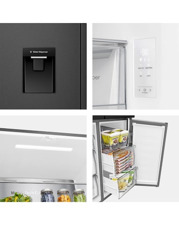 Hisense RQ5P470SMFE 80cm American 4 Door Fridge Freezer - Stainless Steel