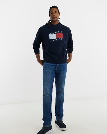 Tommy Jeans 90S Wavy Flag Crew Neck Sweat - Navy