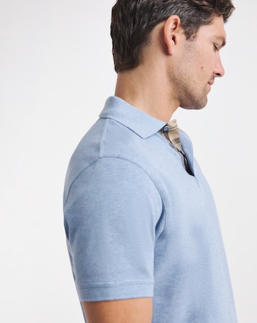 Barbour Short Sleeve Tartan Pique Polo Shirt - Light Blue