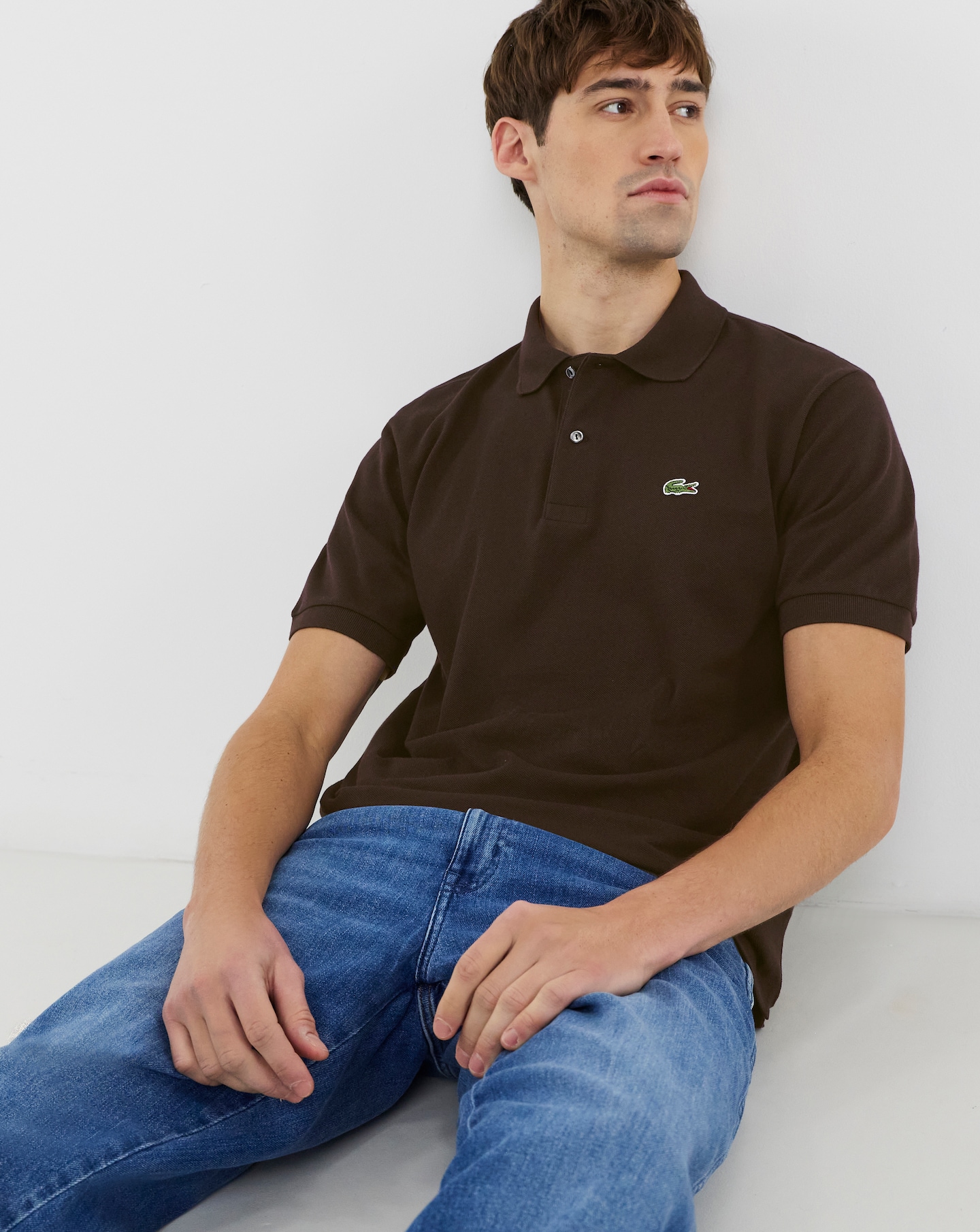 Lacoste Classic Short Sleeve Pique Polo - Brown | Jacamo