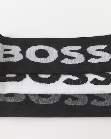 BOSS 3 Pack Rib Logo Sport Sock - Black/White