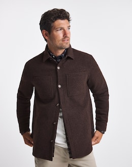 Barbour Marlow Tailored Wool Blend Overshirt - Oak