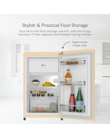 Swan SR11035CNE Retro Under Counter Fridge 90L - Cream