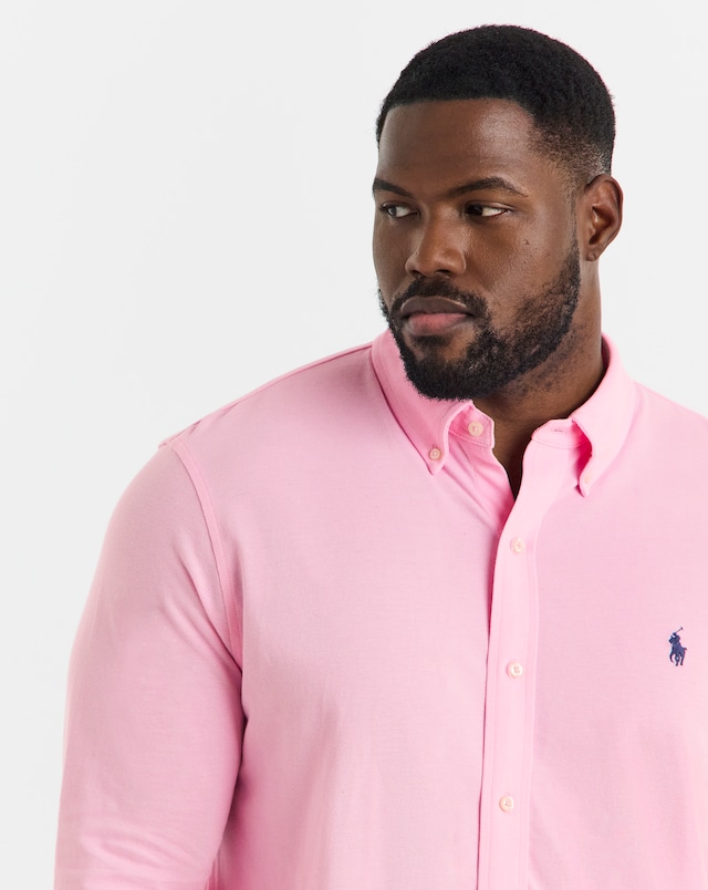 Polo Ralph Lauren Long Sleeve Stretch Mesh Shirt - Pink