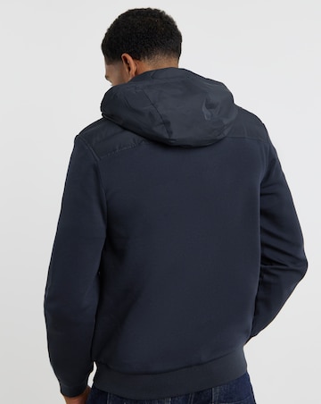 Tommy Hilfiger Mix Media Hooded Zip Through Jacket - Navy