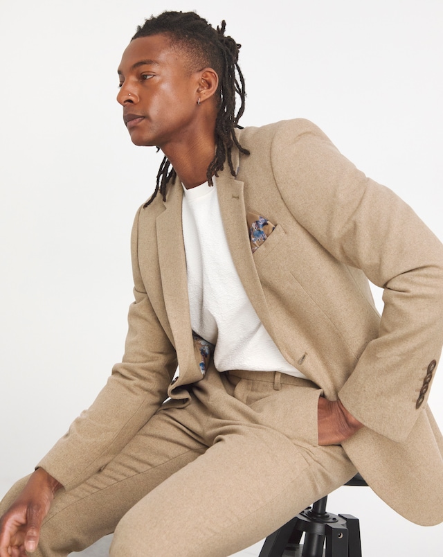 Wool Blend Suit Jacket