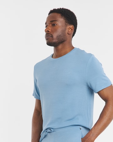 BOSS Short Sleeve Rib Lounge T-Shirt - Light Blue