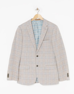 Stone Heritage Check Reg Fit Suit Jacket
