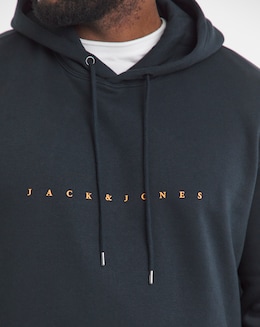 Jack &amp; Jones Star Logo Hoodie - Navy