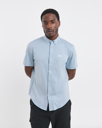 BOSS Short Sleeve Motion Stretch Shirt - Light Blue