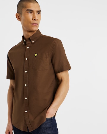 Lyle & Scott Short Sleeve Oxford Shirt - Walnut