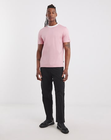 BOSS Short Sleeve Rib Neck T-Shirt - Pink