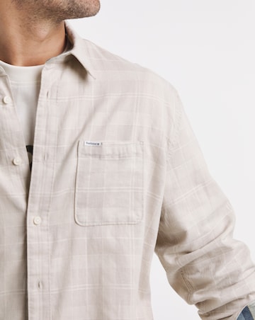 Barbour Kingswell Long Sleeve Textured Tartan Relaxed Shirt - Stone