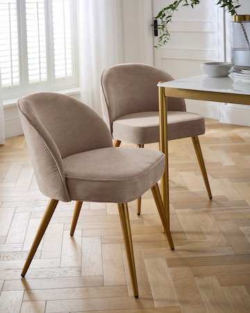 Emilie Chenille Pair of Dining Chairs