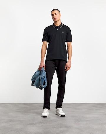 BOSS Classic Contrast Tipped Collar Black Polo Shirt