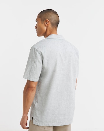 Lyle & Scott Linen Blend Oxford Revere Shirt - Green