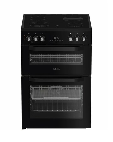 Hotpoint HDE6VDCASB1 60cm Electric Double Cooker with Air Fry - Black