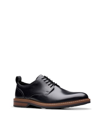 Clarks Aldwin Lace Leather Shoe - Black