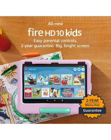 Amazon Fire HD 10 Kids Edition 10.1in 32GB Age 3-7 Tablet - Pink